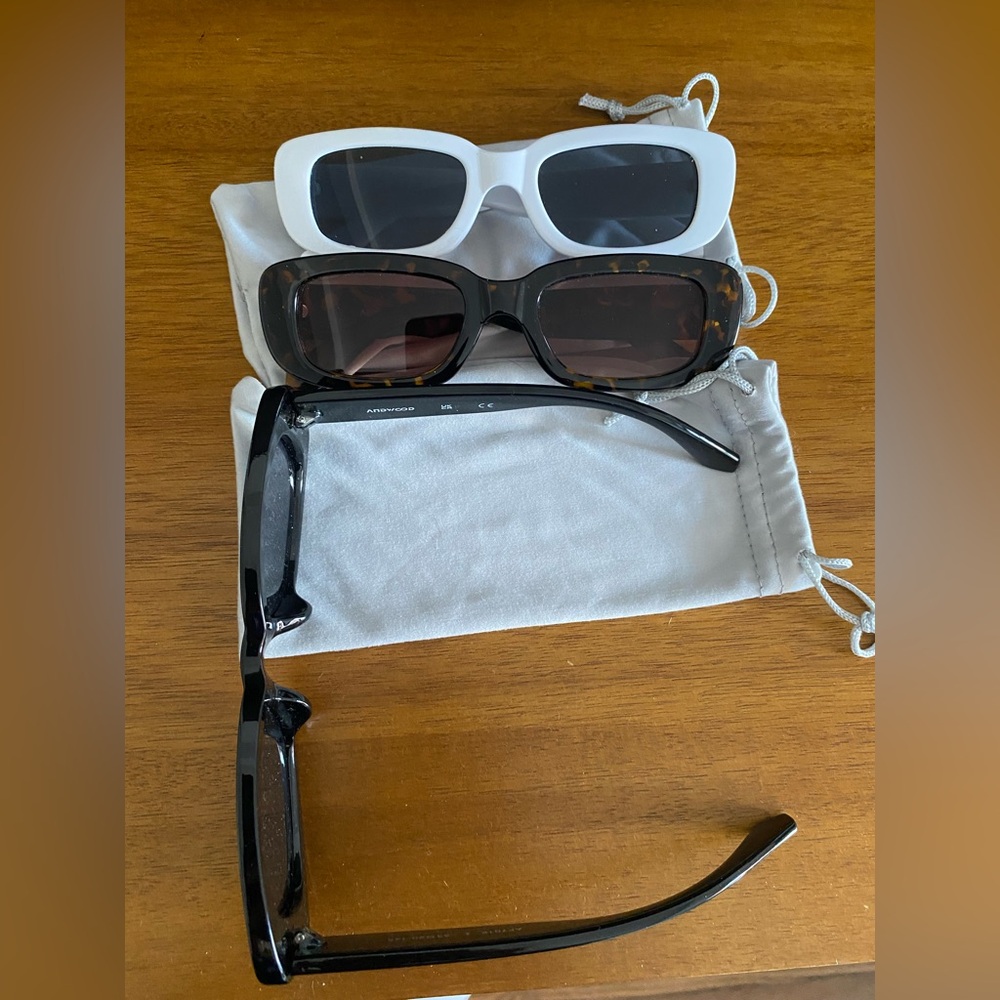 Sunglasses Set Of 3 - Rectangular Retro Vintage 9… - image 2